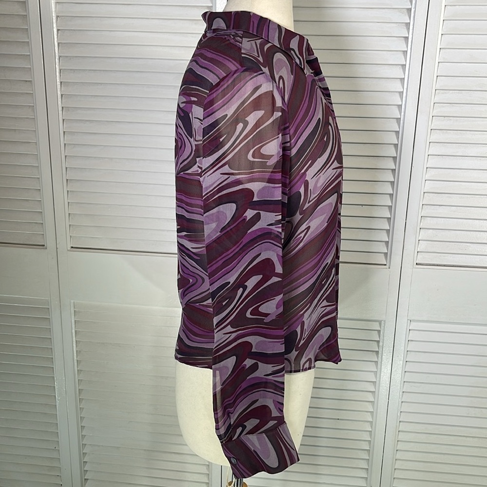 Y2K. Kenneth Cole New York,100%Silk. Women’s Buttons Down Blouse, size: 12. - Picture 6 of 12